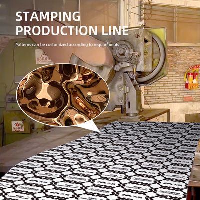 गोल्डन लार्ज वॉटर रिपल स्टेनलेस स्टील शीट सजावटी दीवार पैनल पहनने का प्रतिरोध