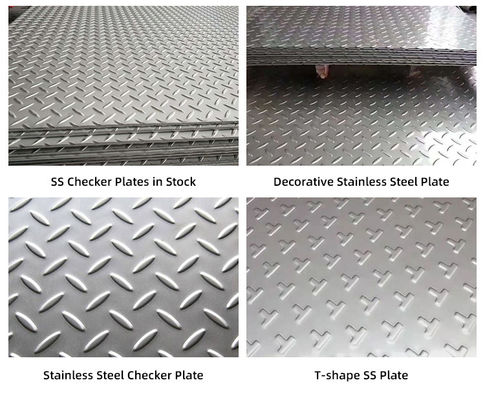 अनुकूलित स्टेनलेस स्टील चेकर प्लेट पैटर्न एम्बोस्ड एसएस सजावटी चादरें