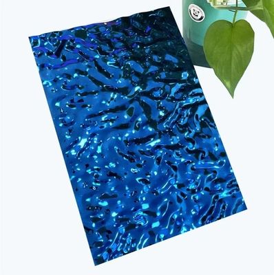 स्टेनलेस स्टील शीट निर्माता पीवीडी कोटिंग रंग नीला नीला छोटे स्टेनलेस स्टील पानी लहर शीट