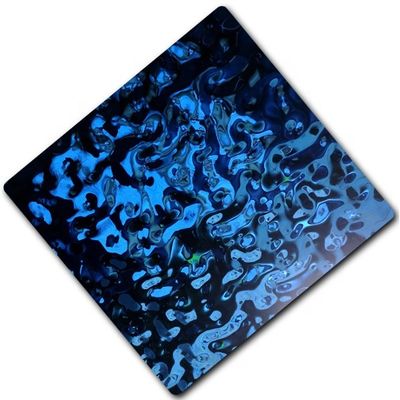 स्टेनलेस स्टील शीट निर्माता पीवीडी कोटिंग रंग नीला नीला छोटे स्टेनलेस स्टील पानी लहर शीट