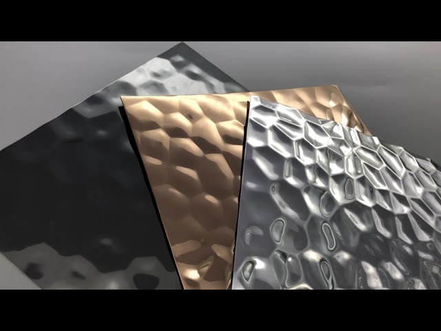 कंपनी के वीडियो के बारे में Water Ripple Stainless Steel Plate 3d Design Hammer Panel Decorative Stainless Steel Sheet 4x8