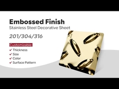 201 304 गोल्डन कलर लेपित 3 एमएम 2 एमएम स्टैम्पिंग सतह एंटी स्लिप स्टेनलेस स्टील चेकर प्लेट